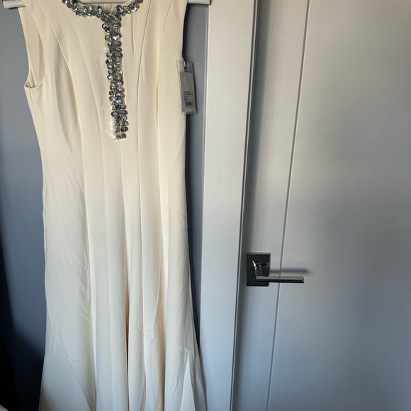Self-Portrait Cream Maxi Dress with Silver Embellishments - Picture 1 of 4